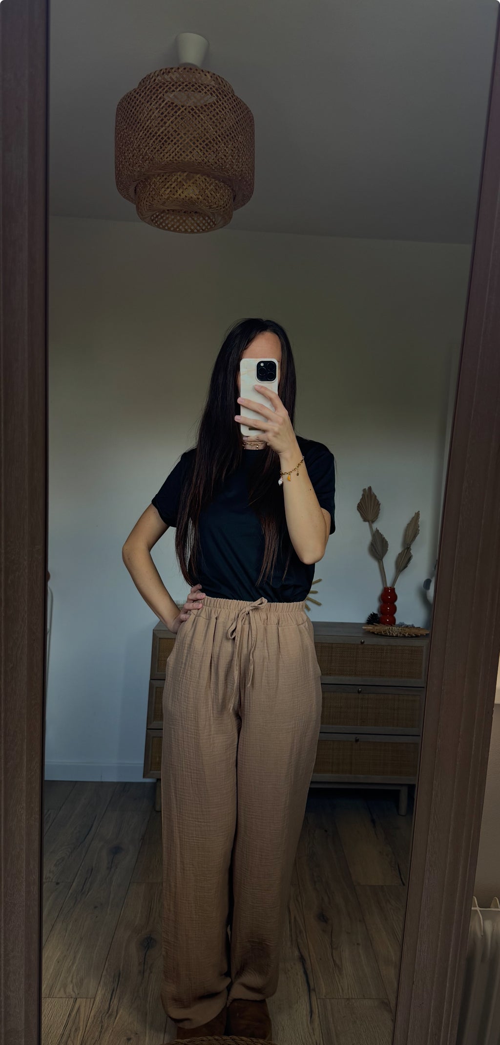 Pantalon fluide en gaze de coton