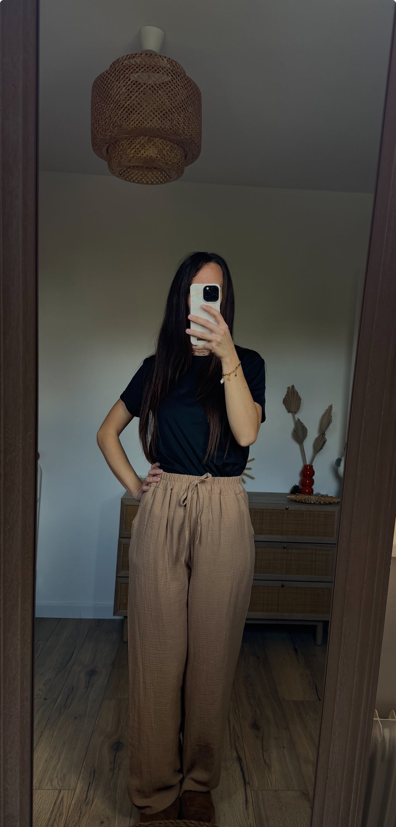 Pantalon fluide en gaze de coton