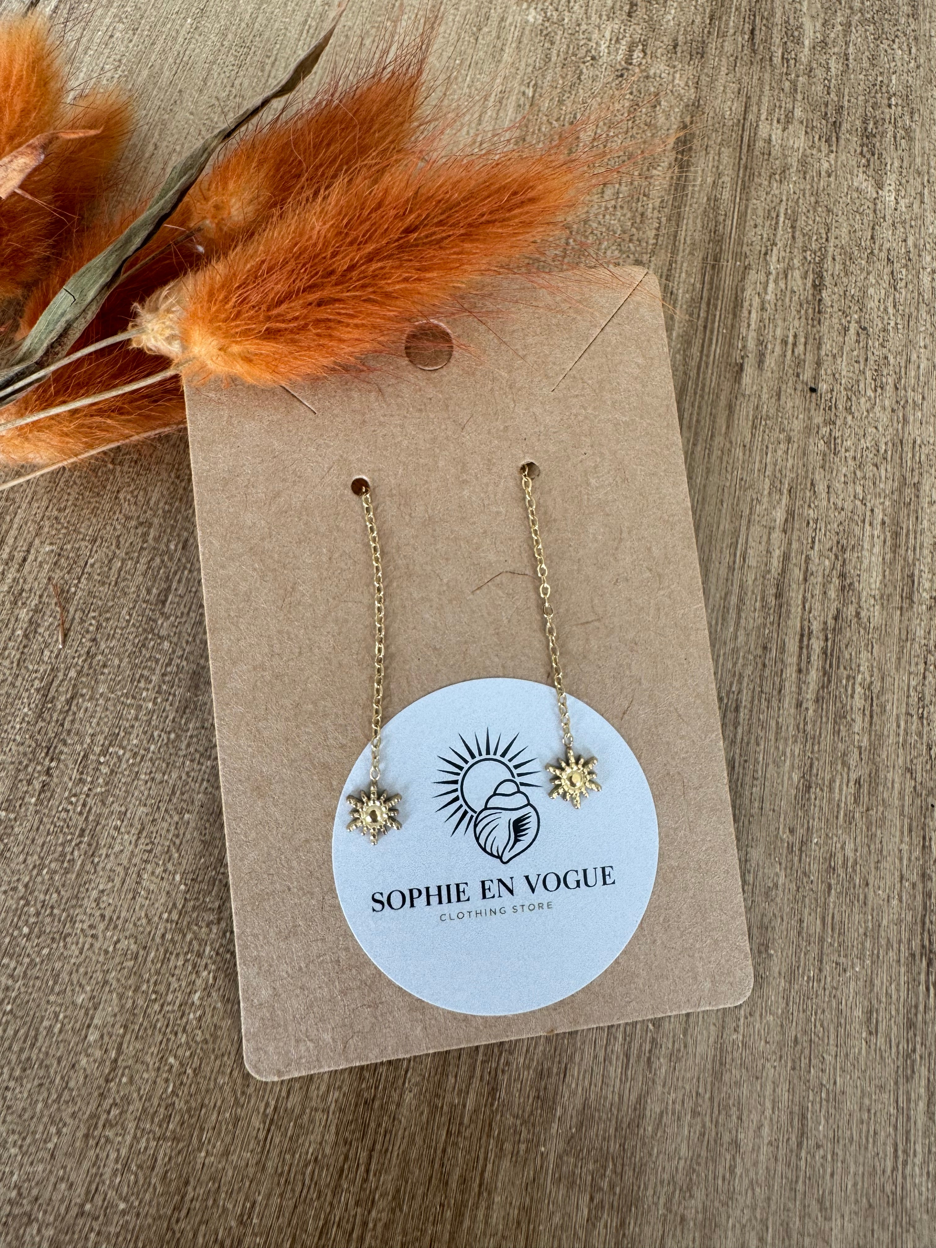 Boucles d’oreilles soleil doré