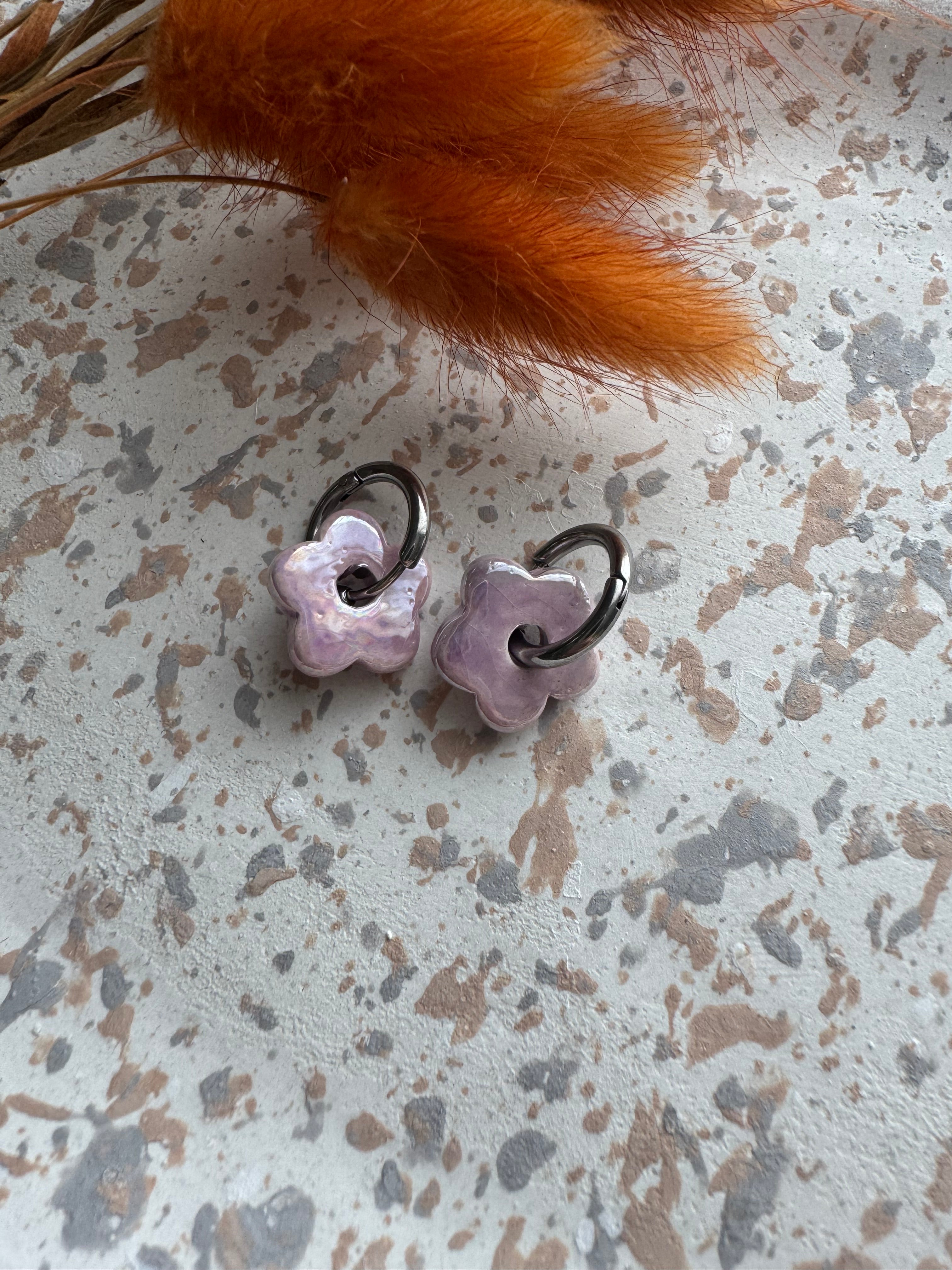 Boucles d’oreilles Flora en céramique (petit modèle)