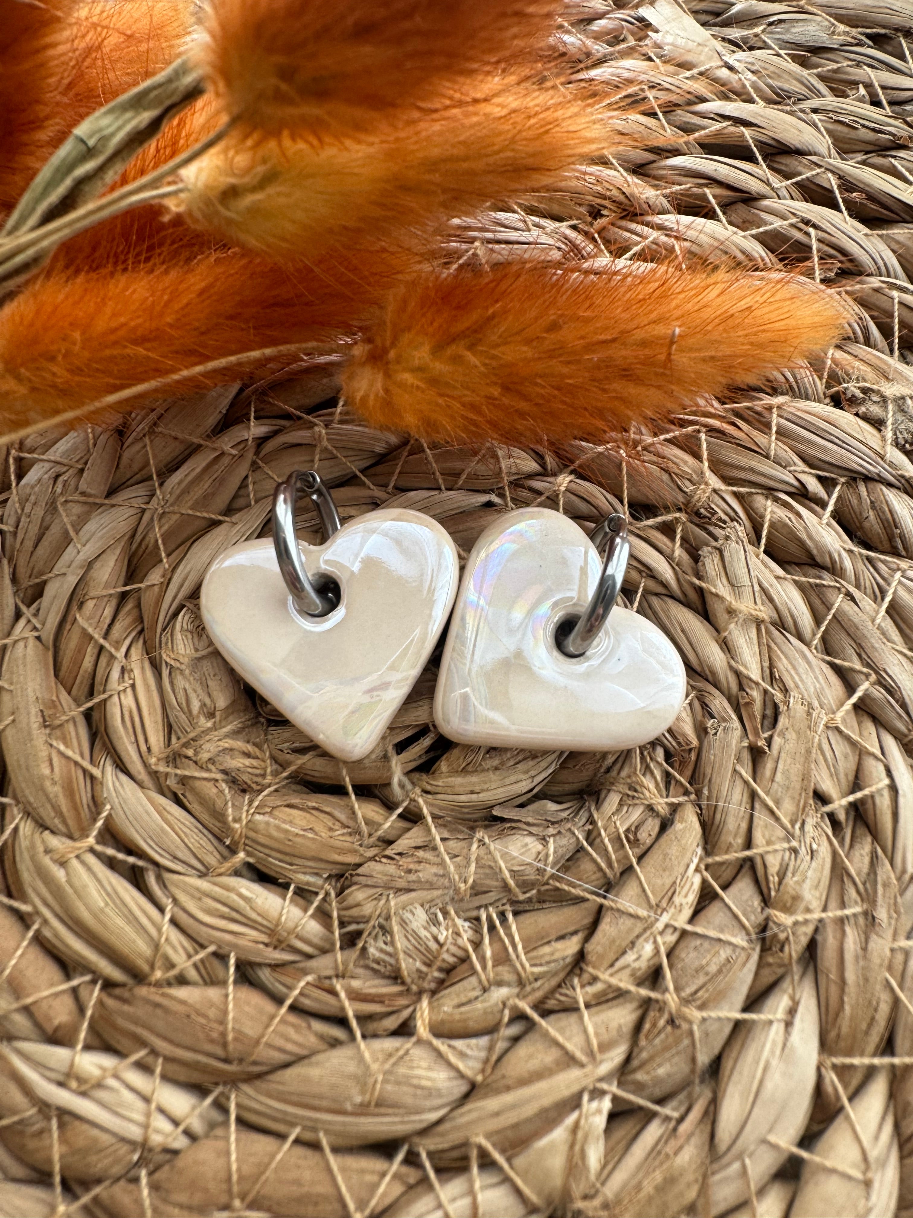 Boucles d’oreilles en céramique cœur Valentina