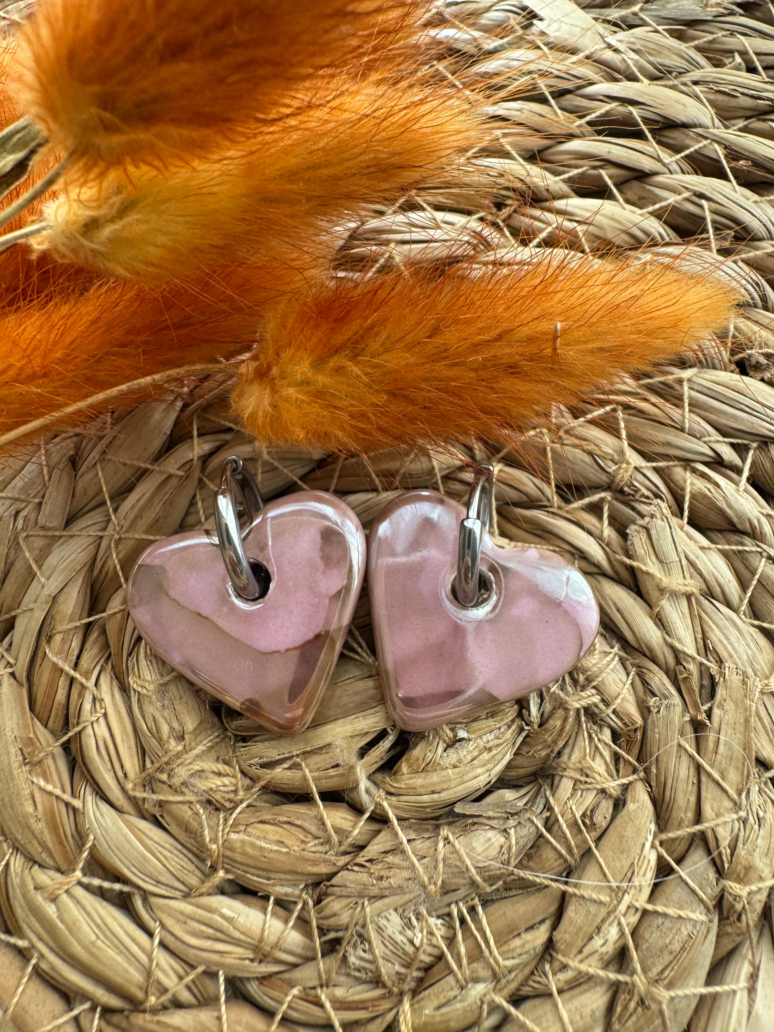 Boucles d’oreilles en céramique cœur Valentina