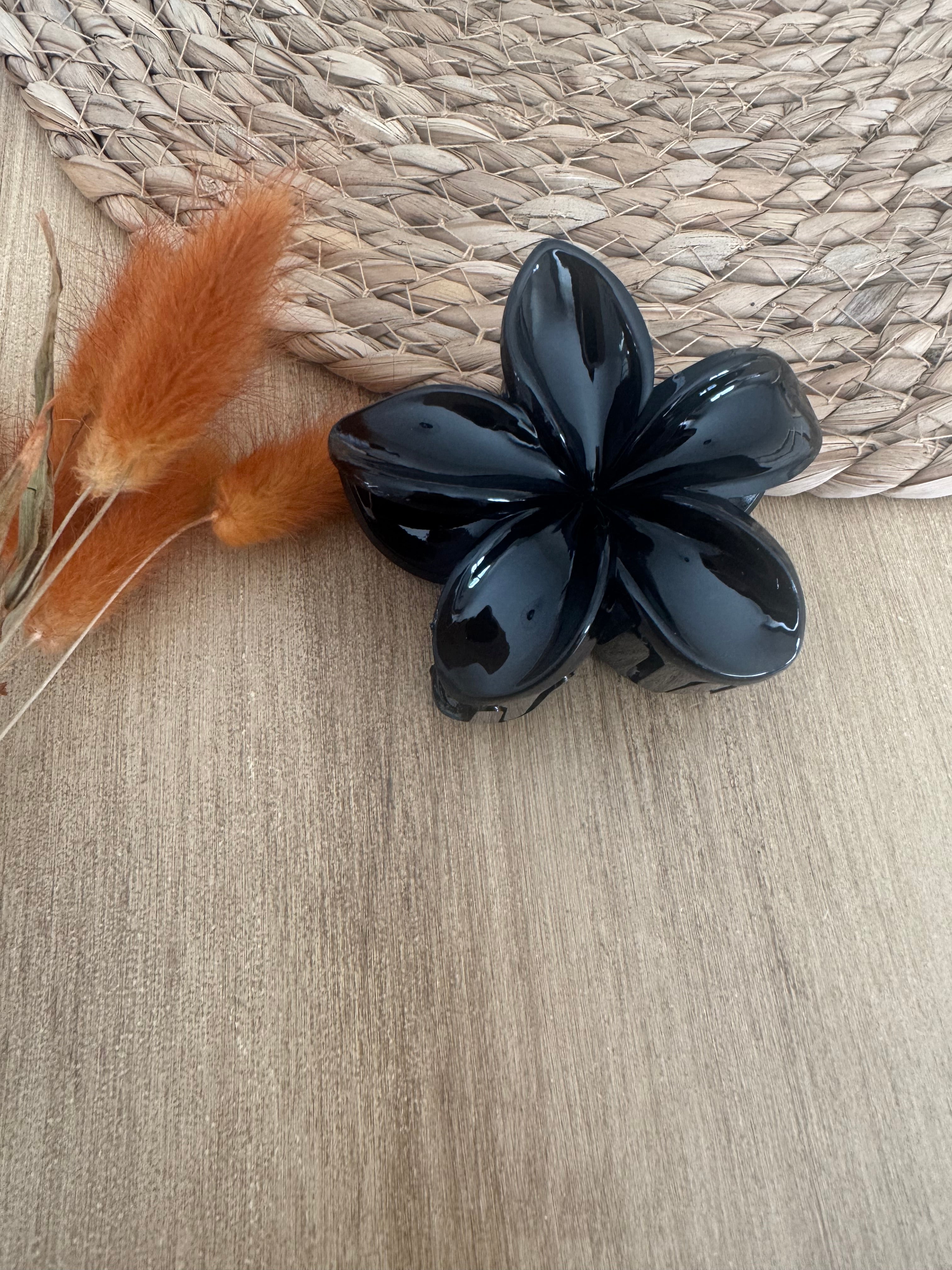 Pince cheveux de fleur Tiaré Noire