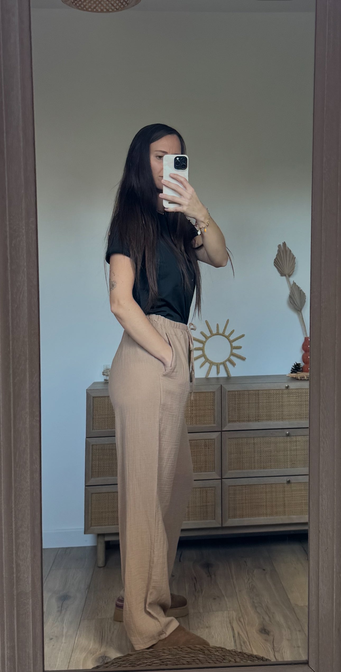 Pantalon fluide en gaze de coton