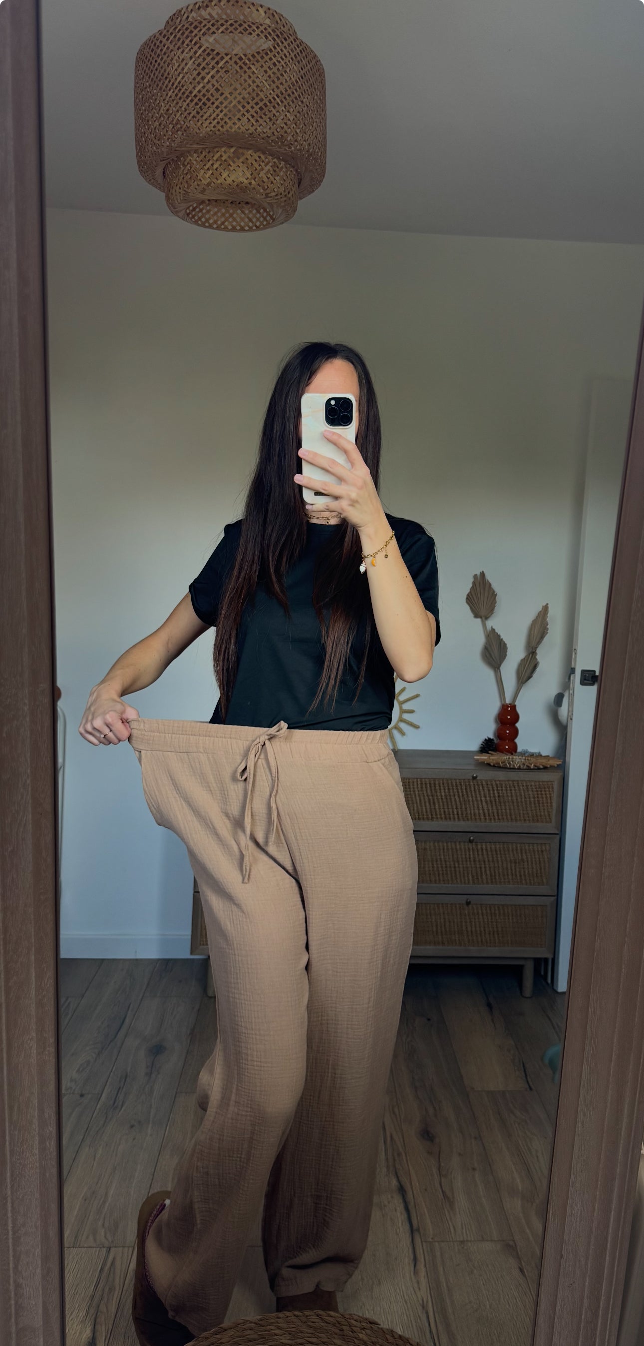 Pantalon fluide en gaze de coton