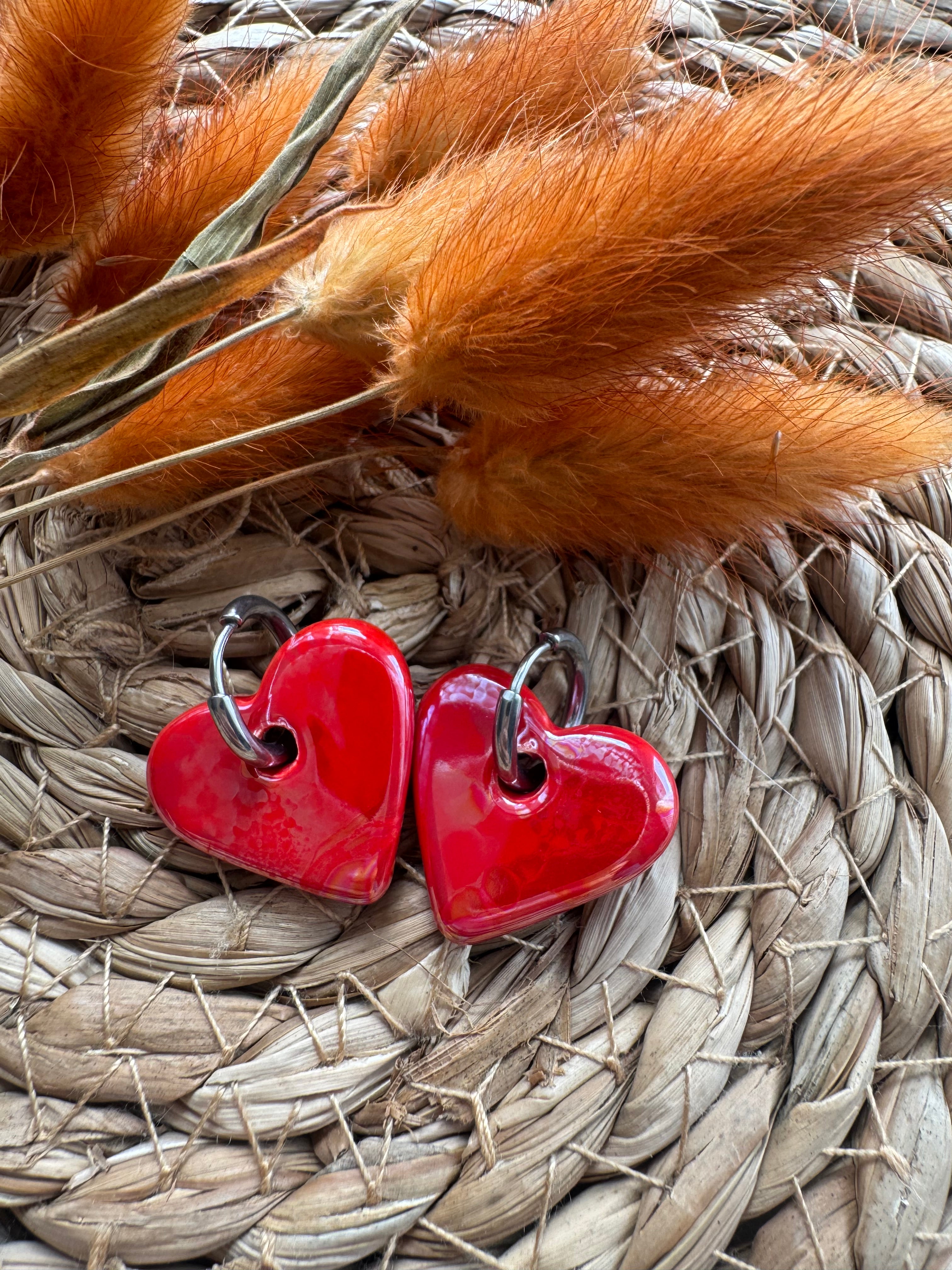 Boucles d’oreilles en céramique coeur Valentina
