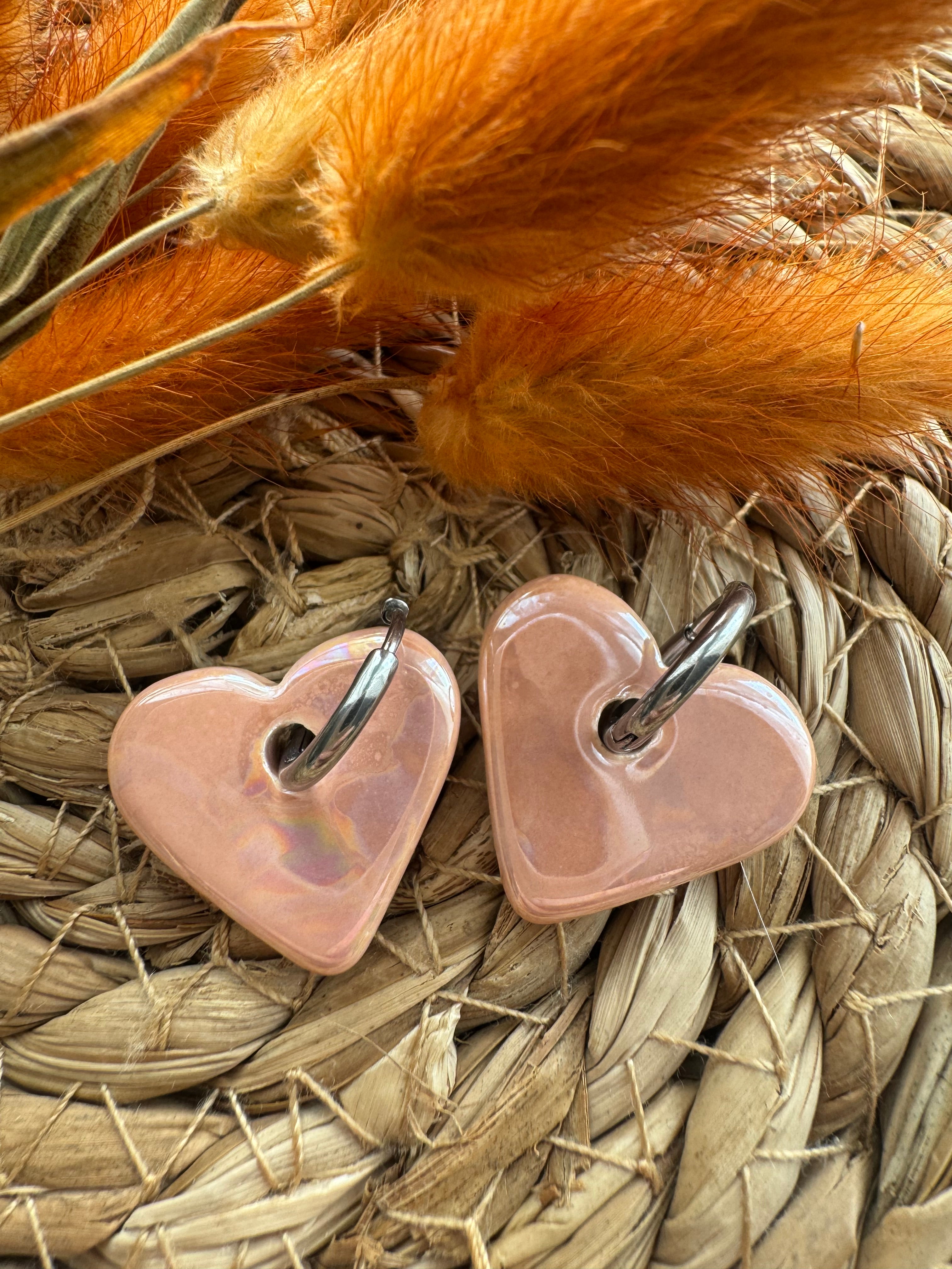Boucles d’oreilles en céramique coeur Valentina