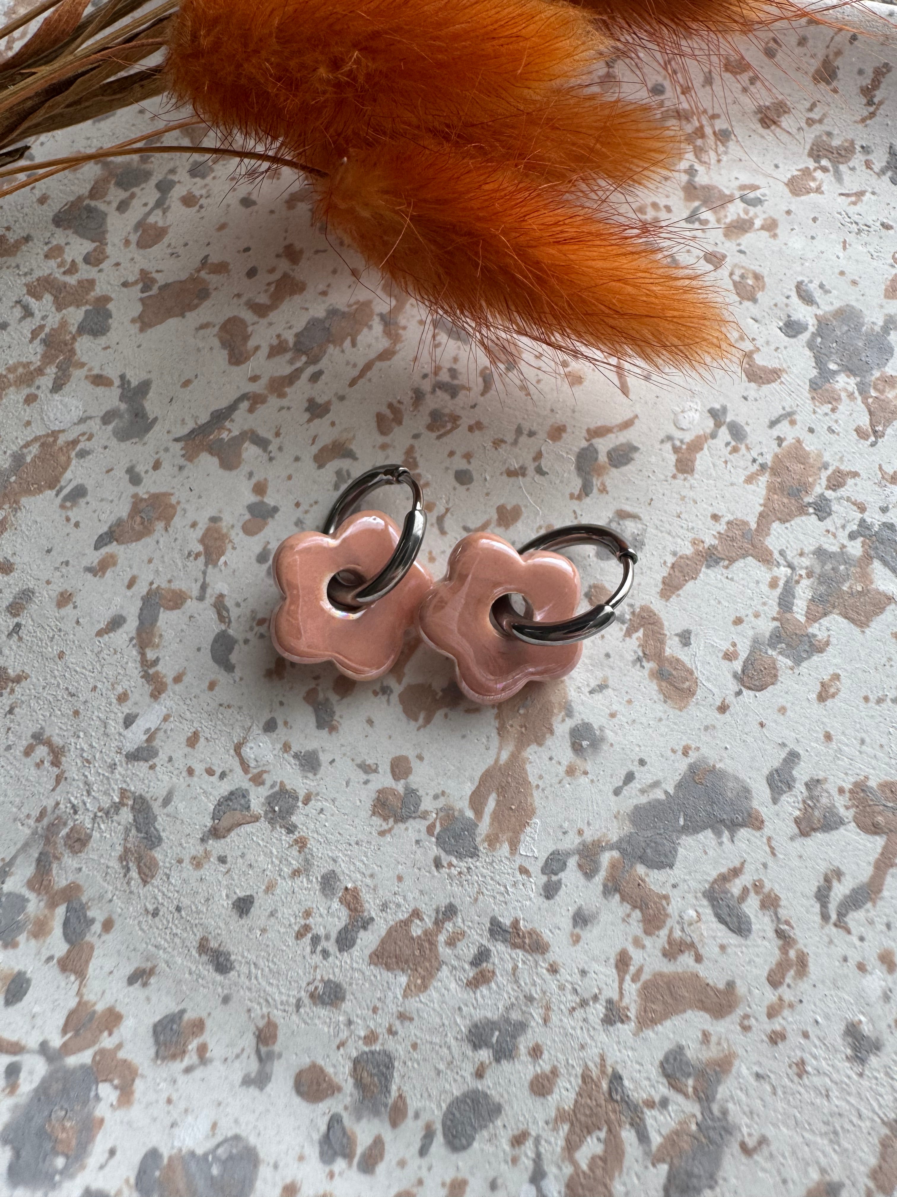 Boucles d’oreilles Flora en céramique